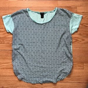 Ann Taylor factory geo printed top